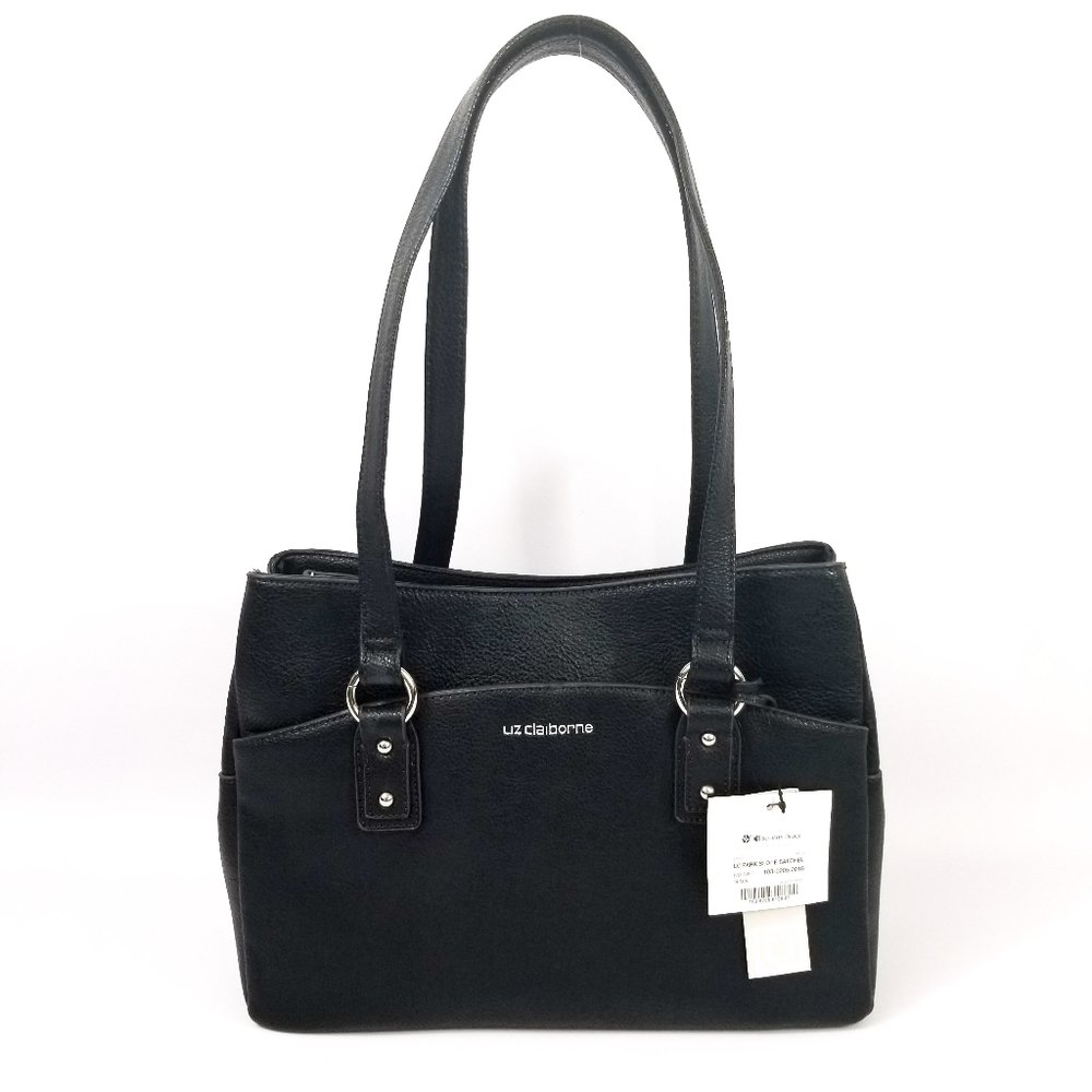 NWT Liz Claiborne Black Leather Shoulder Purse